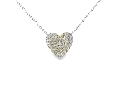 0.43CT Diamond Heart Pendant 14k White Gold