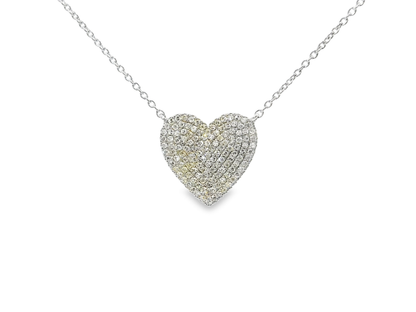 0.43CT Diamond Heart Pendant 14k White Gold