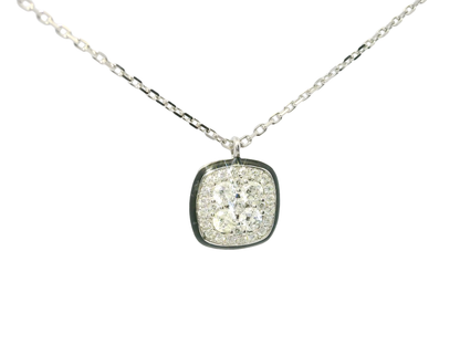 0.43CT Diamond Pendant with Black Enamel 14k White Gold