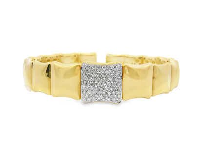 0.71CT Diamond Bangle 18k yellow Gold