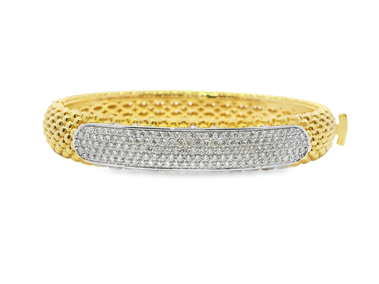 1.84CT Diamond Bangle 18k Yellow Gold