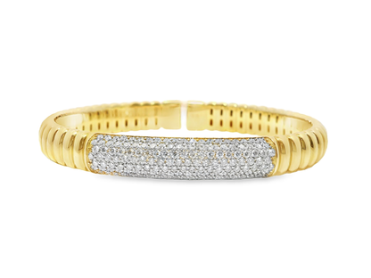 1.66CT Diamond Bangle 14k Yellow Gold