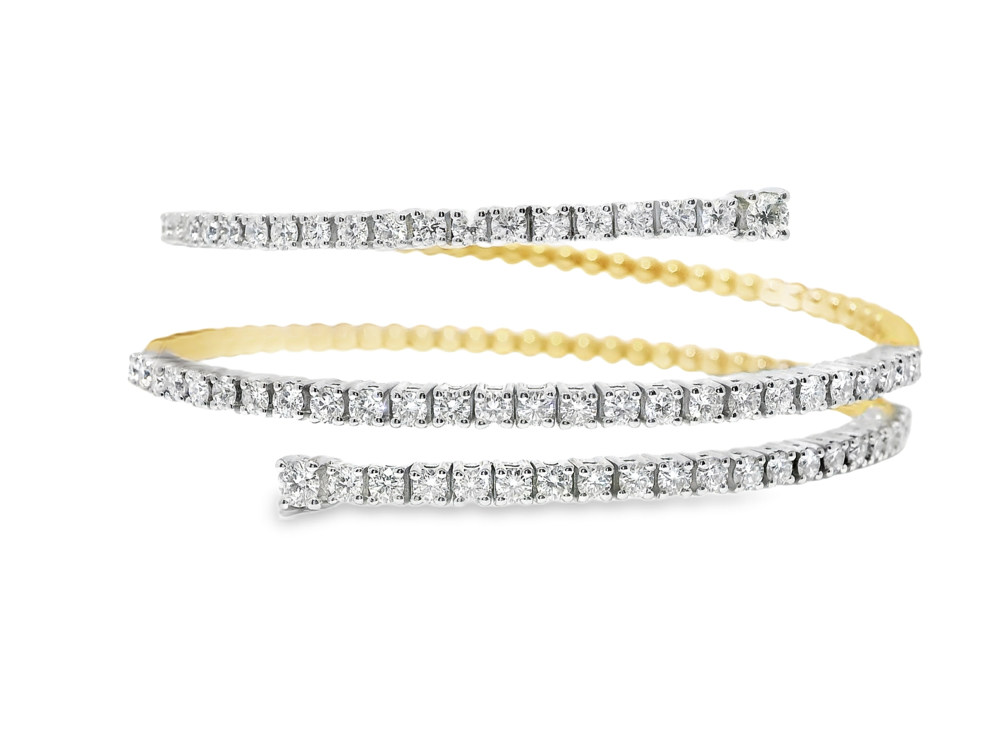 3.33CT Diamond Bangle 18k Yellow Gold