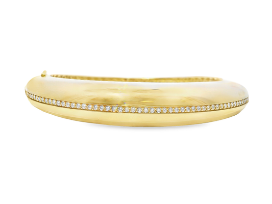 0.93CT Diamond Bangle 14k Yellow Gold