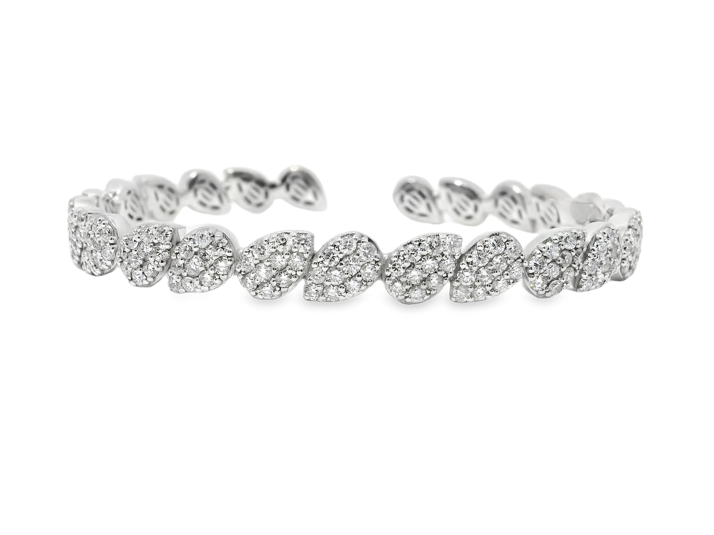 2.66CT Diamond Bangle 14k White Gold
