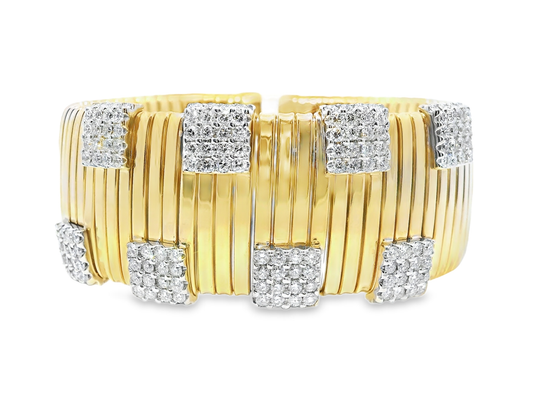 3.86CT Diamond Bangle 14k Yellow Gold