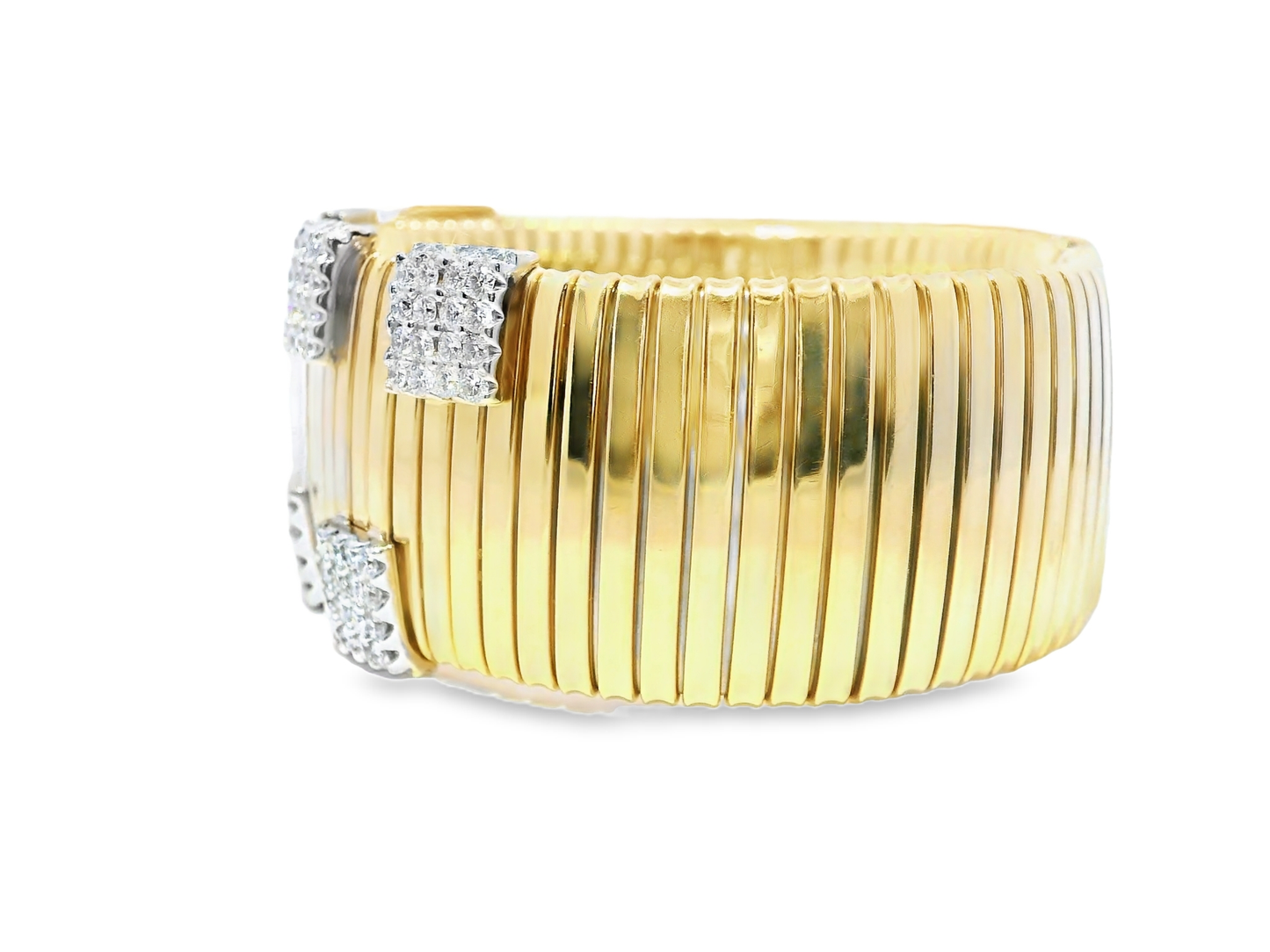 3.86CT Diamond Bangle 14k Yellow Gold