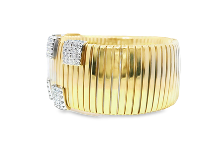 3.86CT Diamond Bangle 14k Yellow Gold