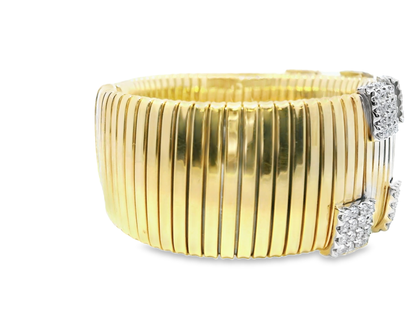 3.86CT Diamond Bangle 14k Yellow Gold