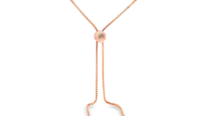 0.53CT Diamond Lariat Pendant 14k Rose Gold