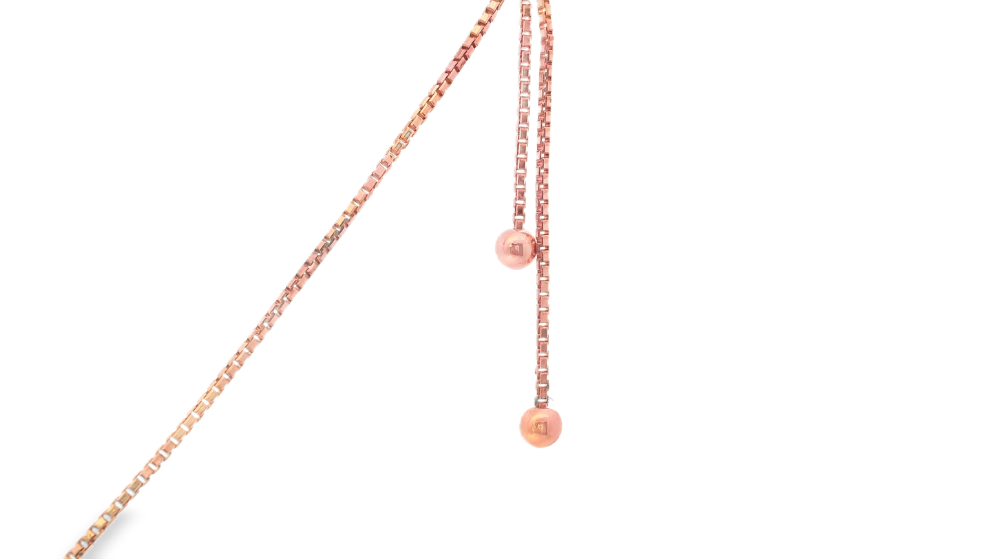 0.53CT Diamond Lariat Pendant 14k Rose Gold