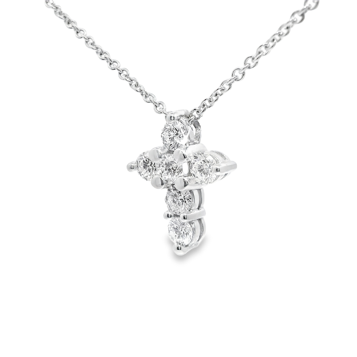 1.20CT Diamond Cross Pendant 14k White Gold