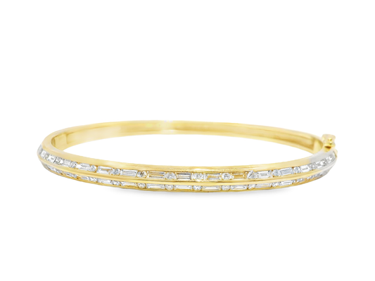1.90Ct Diamond Bangle 14k Yellow Gold