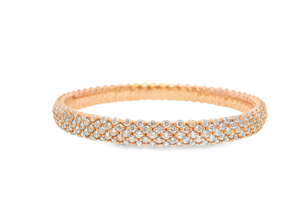 6.81Ct Diamond Bangle 18k Rose Gold