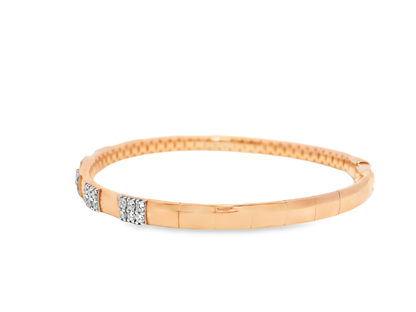 0.67CT Diamond Bangle 18k Rose Gold