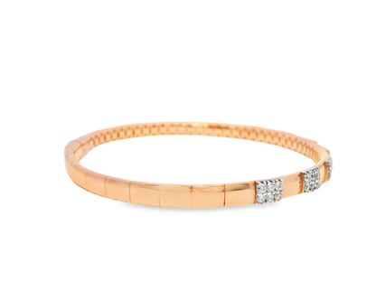 0.67CT Diamond Bangle 18k Rose Gold