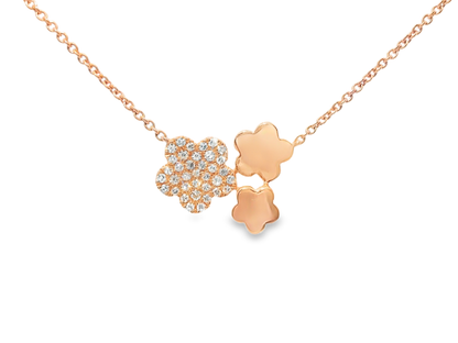 0.18CT Diamond Pendant 14k Rose Gold