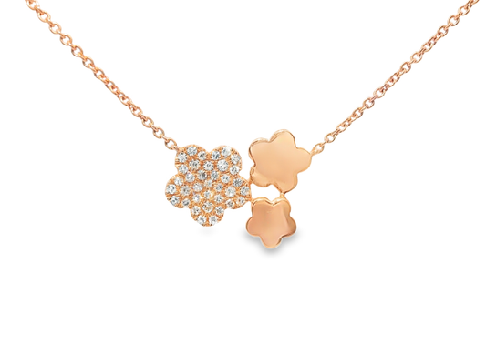 0.18CT Diamond Pendant 14k Rose Gold