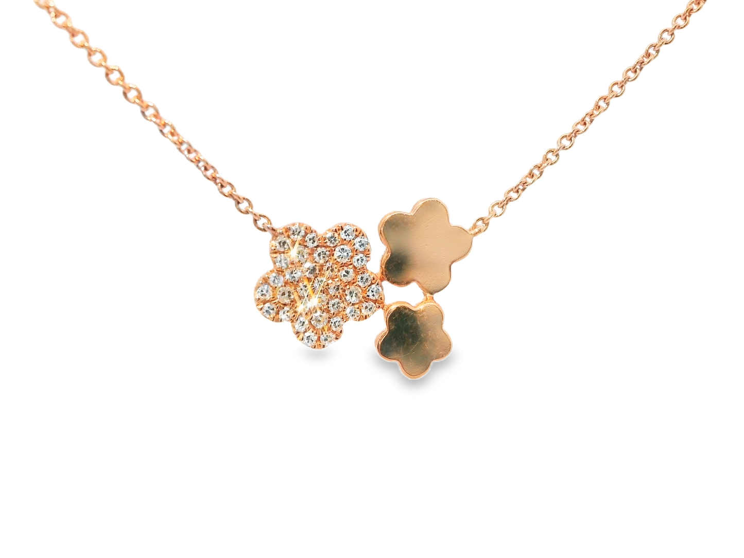 0.18CT Diamond Pendant 14k Rose Gold