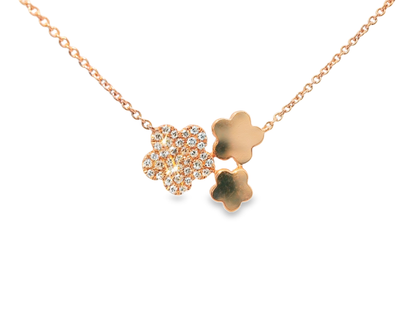 0.18CT Diamond Pendant 14k Rose Gold