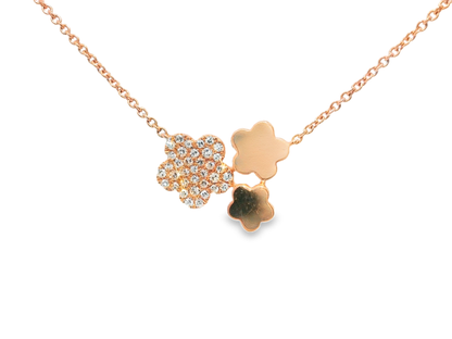 0.18CT Diamond Pendant 14k Rose Gold