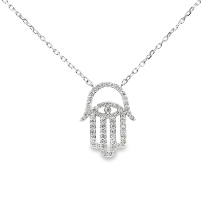 0.38CT Diamond Palm Pendant 14k White Gold