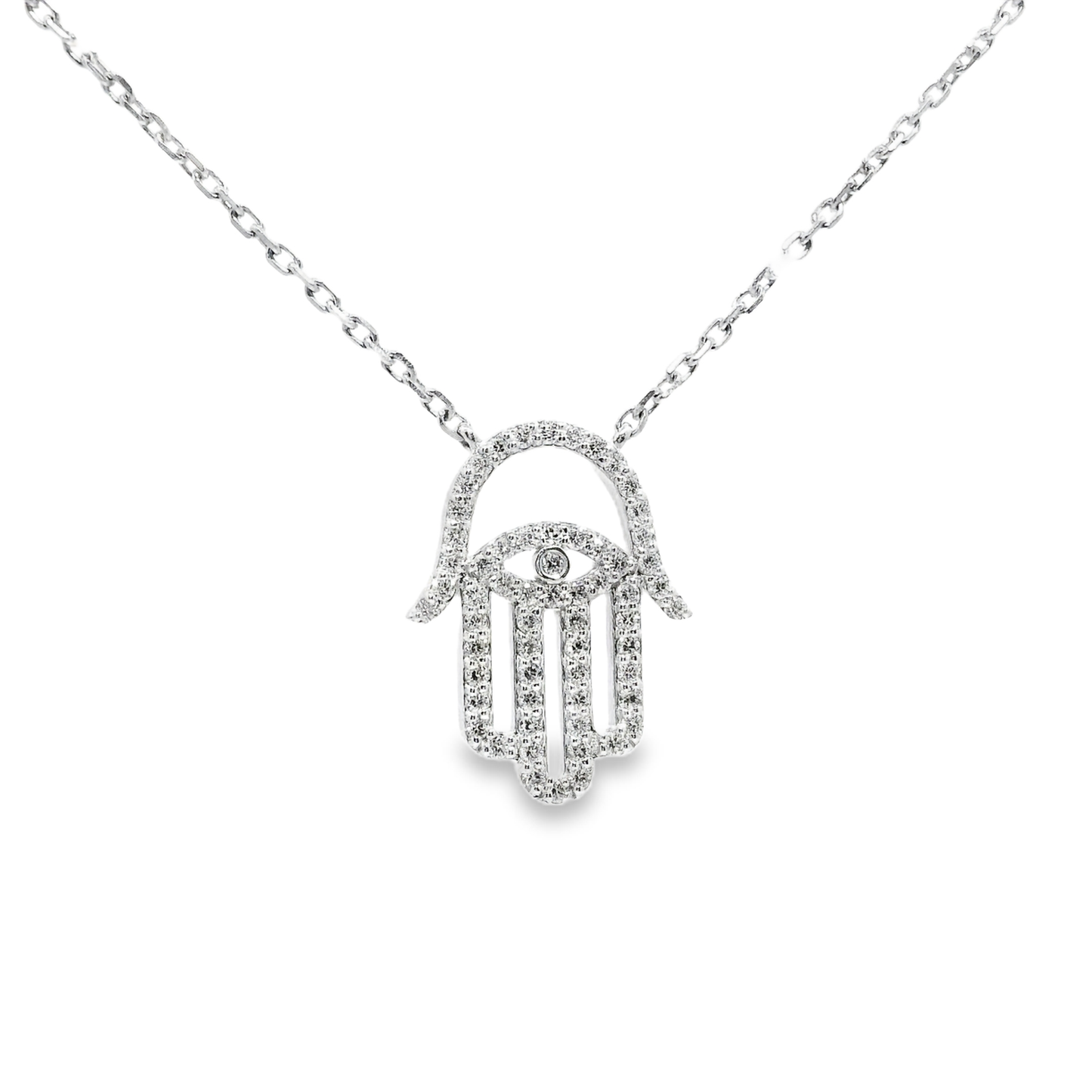 0.38CT Diamond Palm Pendant 14k White Gold