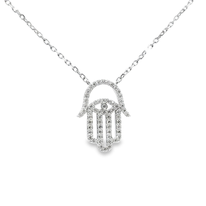 0.38CT Diamond Palm Pendant 14k White Gold