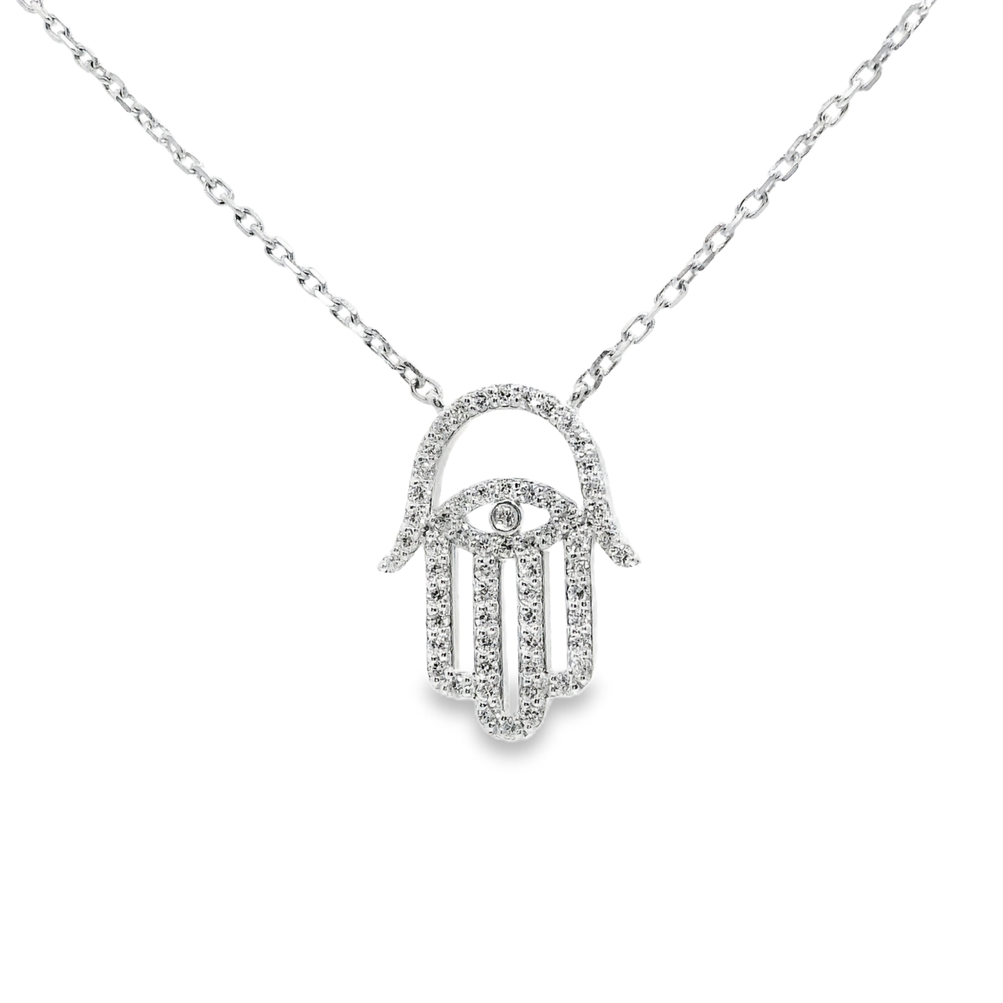 0.38CT Diamond Palm Pendant 14k White Gold