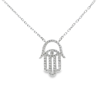 0.38CT Diamond Palm Pendant 14k White Gold