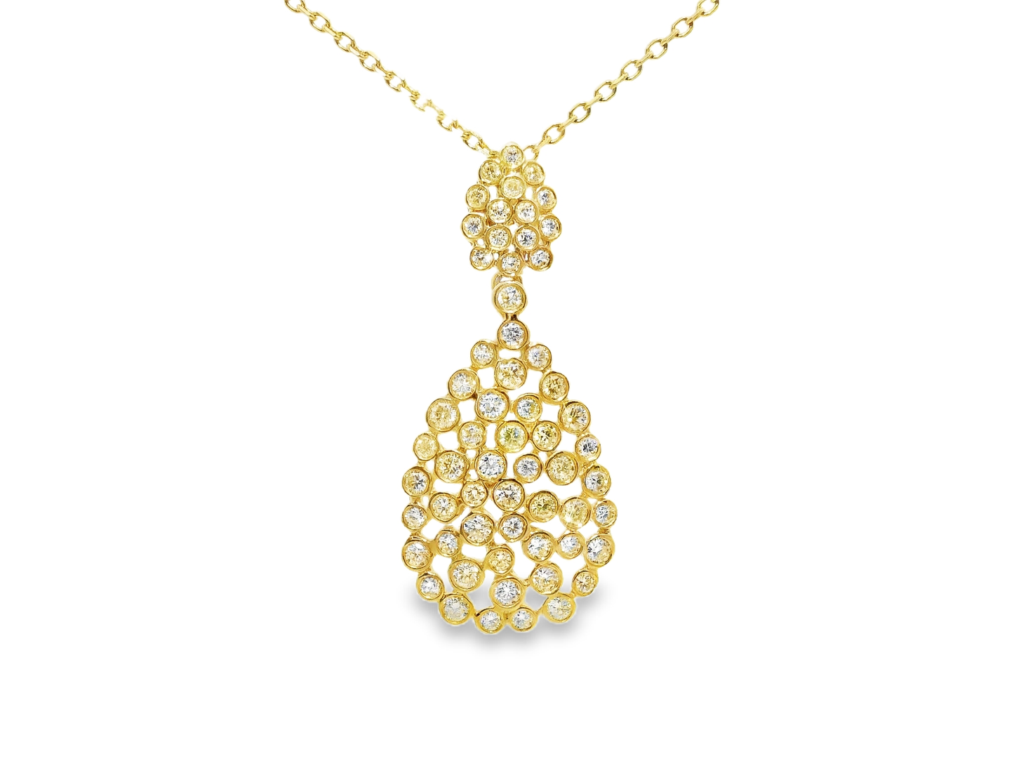 1.60CT Diamond Pendant 14k Yellow Gold