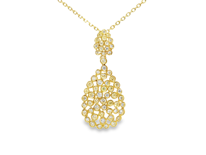 1.60CT Diamond Pendant 14k Yellow Gold