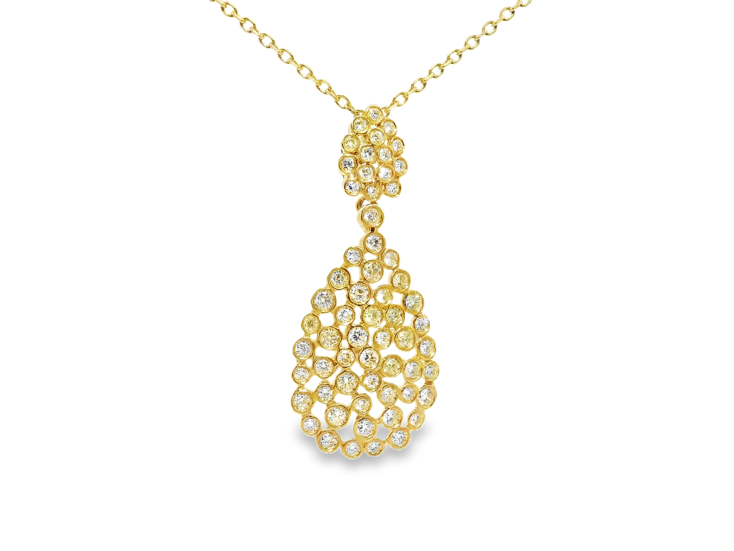 1.60CT Diamond Pendant 14k Yellow Gold