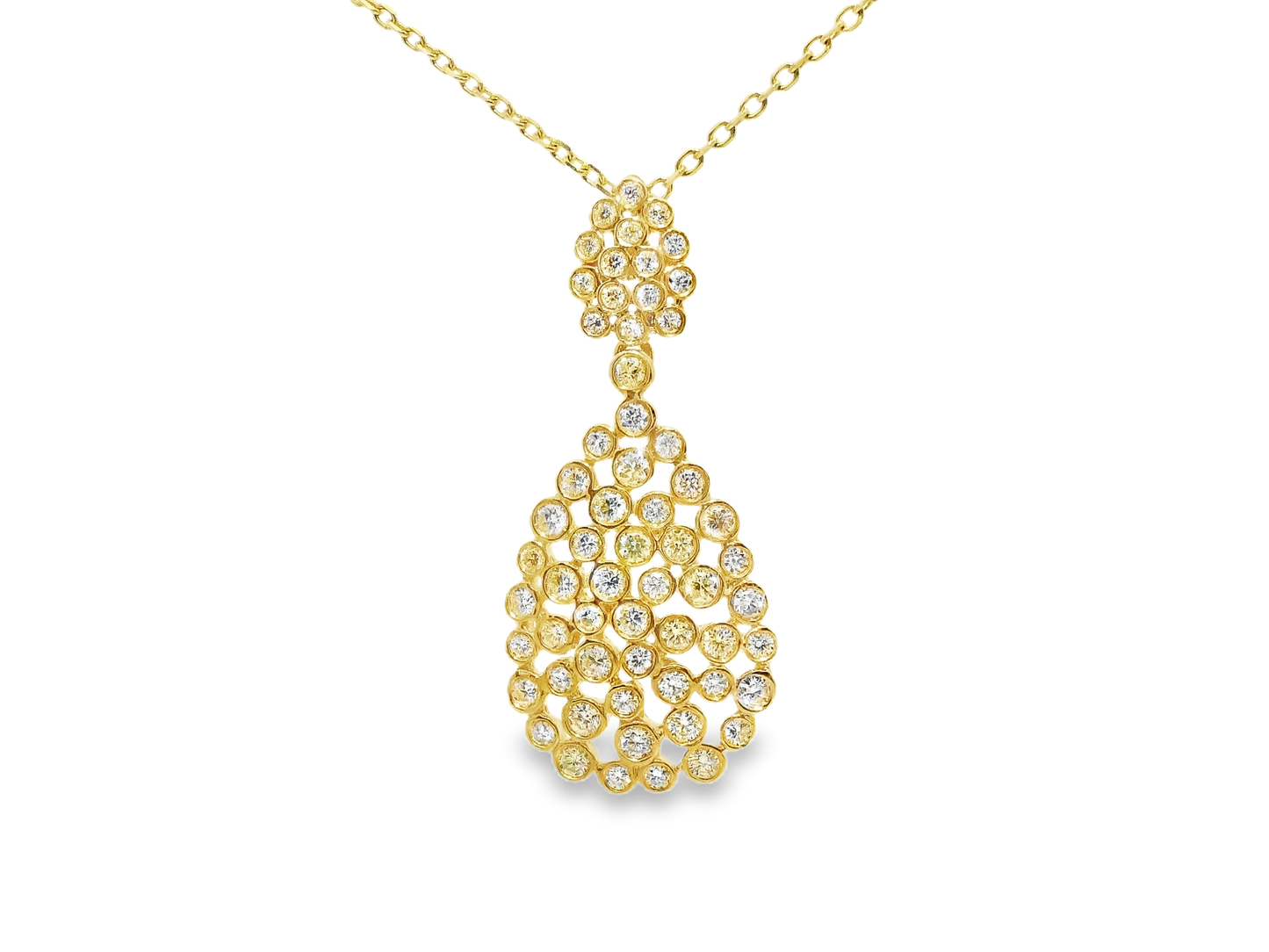1.60CT Diamond Pendant 14k Yellow Gold
