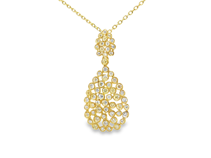 1.60CT Diamond Pendant 14k Yellow Gold
