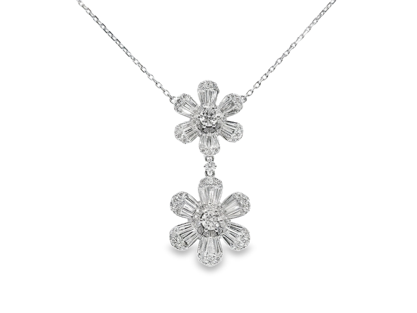 1.87CT Diamond Pendant 18k White Gold
