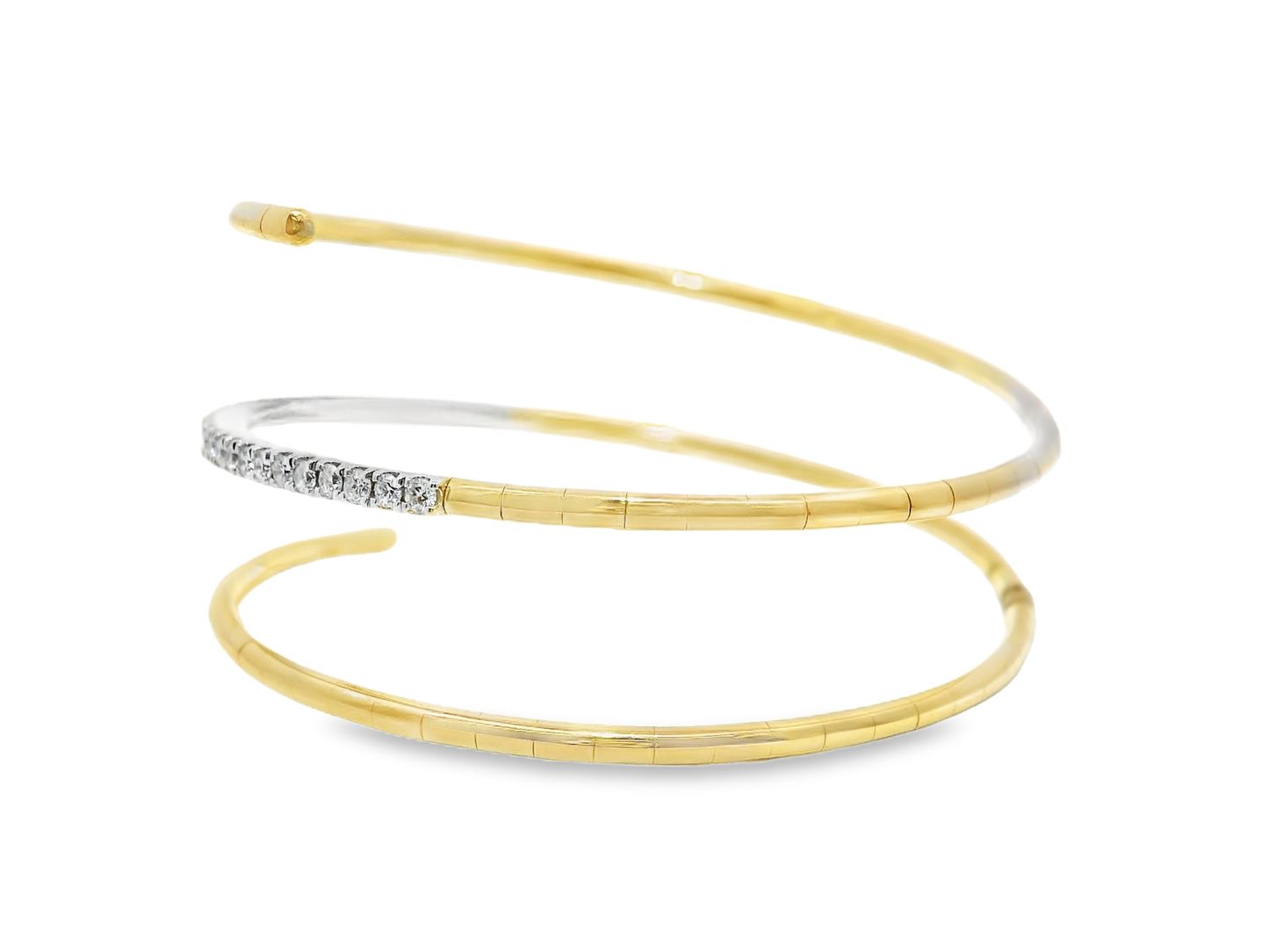 0.79CT Diamond Bangle 14k Yellow Gold