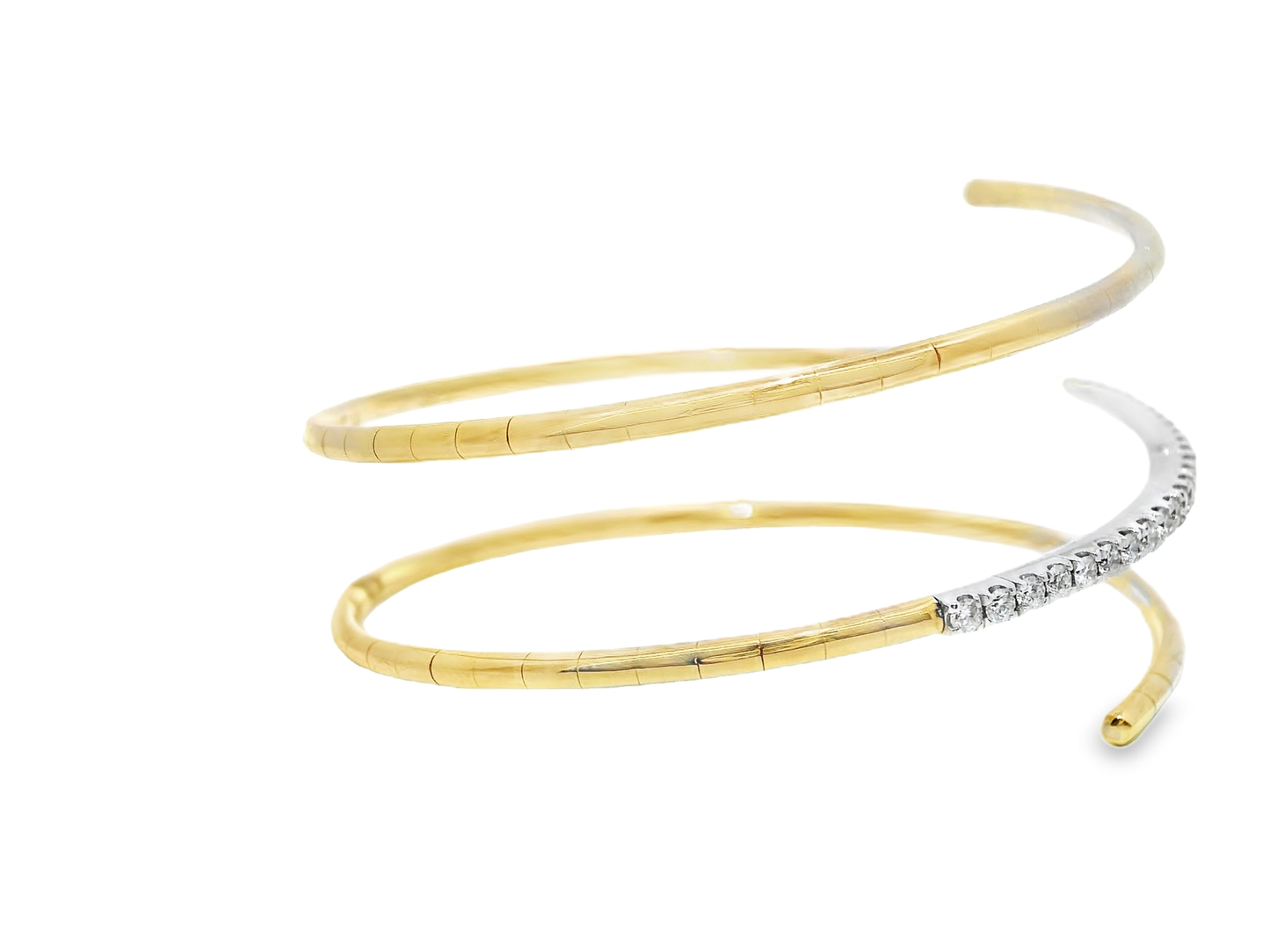 0.79CT Diamond Bangle 14k Yellow Gold