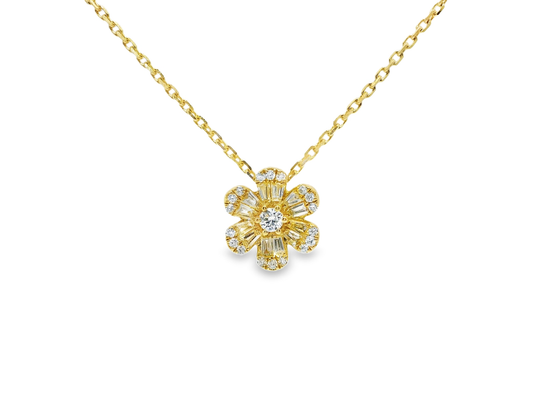0.33CT Diamond Pendant 18k Yellow Gold