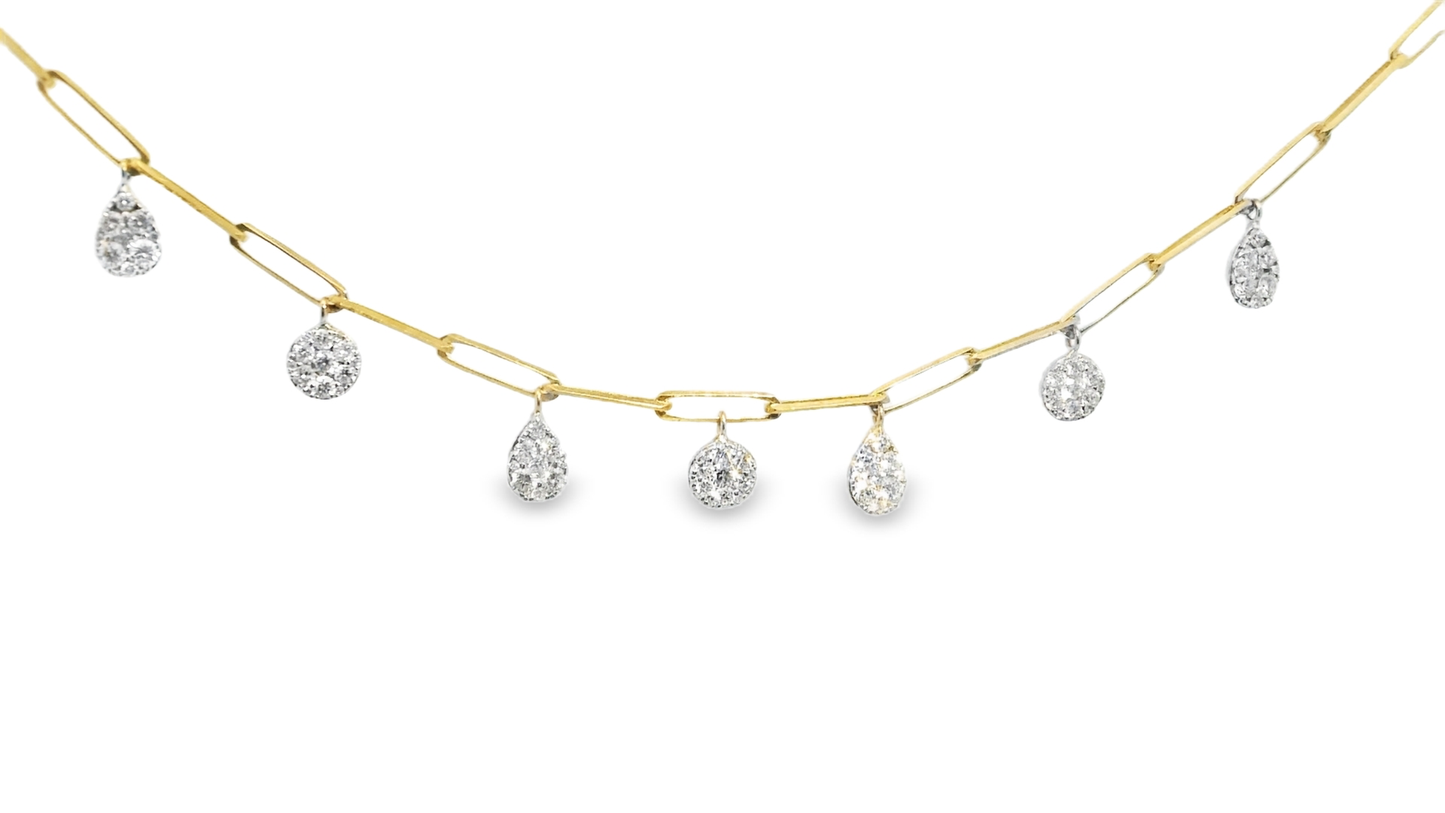 1.34CT Diamond Pendant 14k Yellow Gold