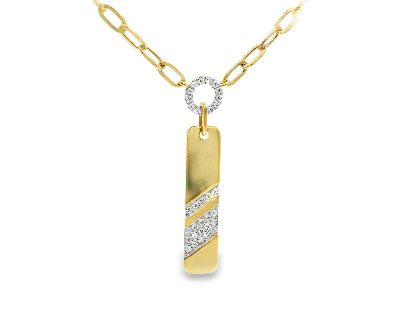 0.24CT Diamond Pendant 14k Yellow Gold