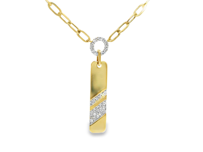 0.24CT Diamond Pendant 14k Yellow Gold