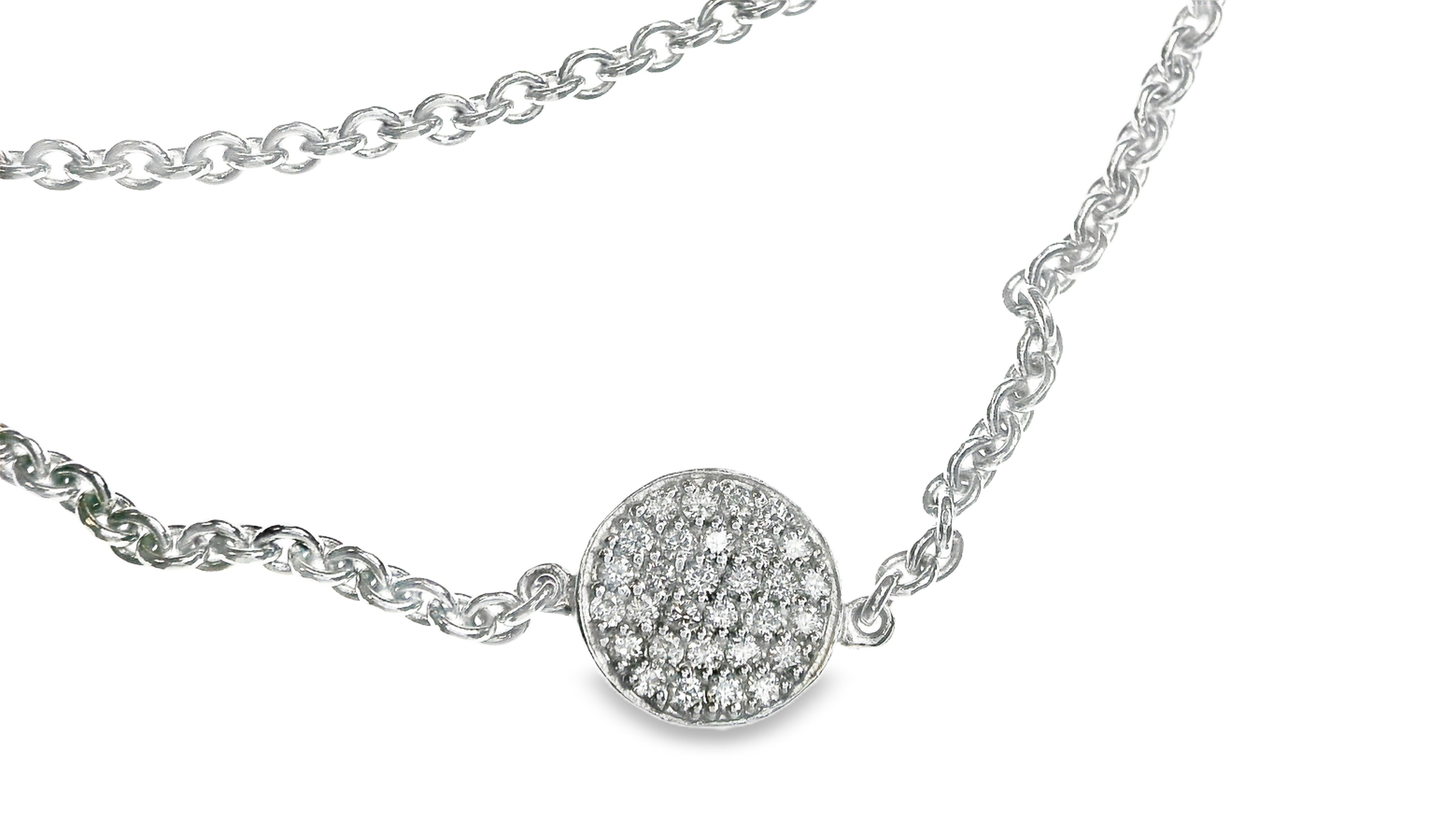 3.22CT Diamond Necklace 14k White Gold