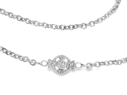 0.69CT Diamond Necklace 14k White Gold