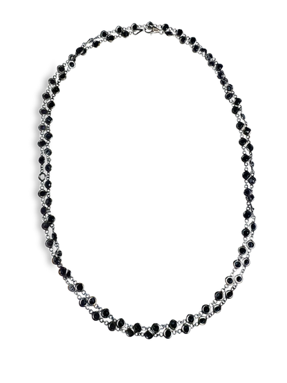 7.66CT Black Diamond Necklace 14k White Gold