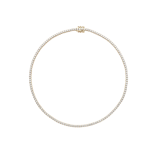 7.72CT 4 Prong Diamond Tennis Necklace 14k White Gold