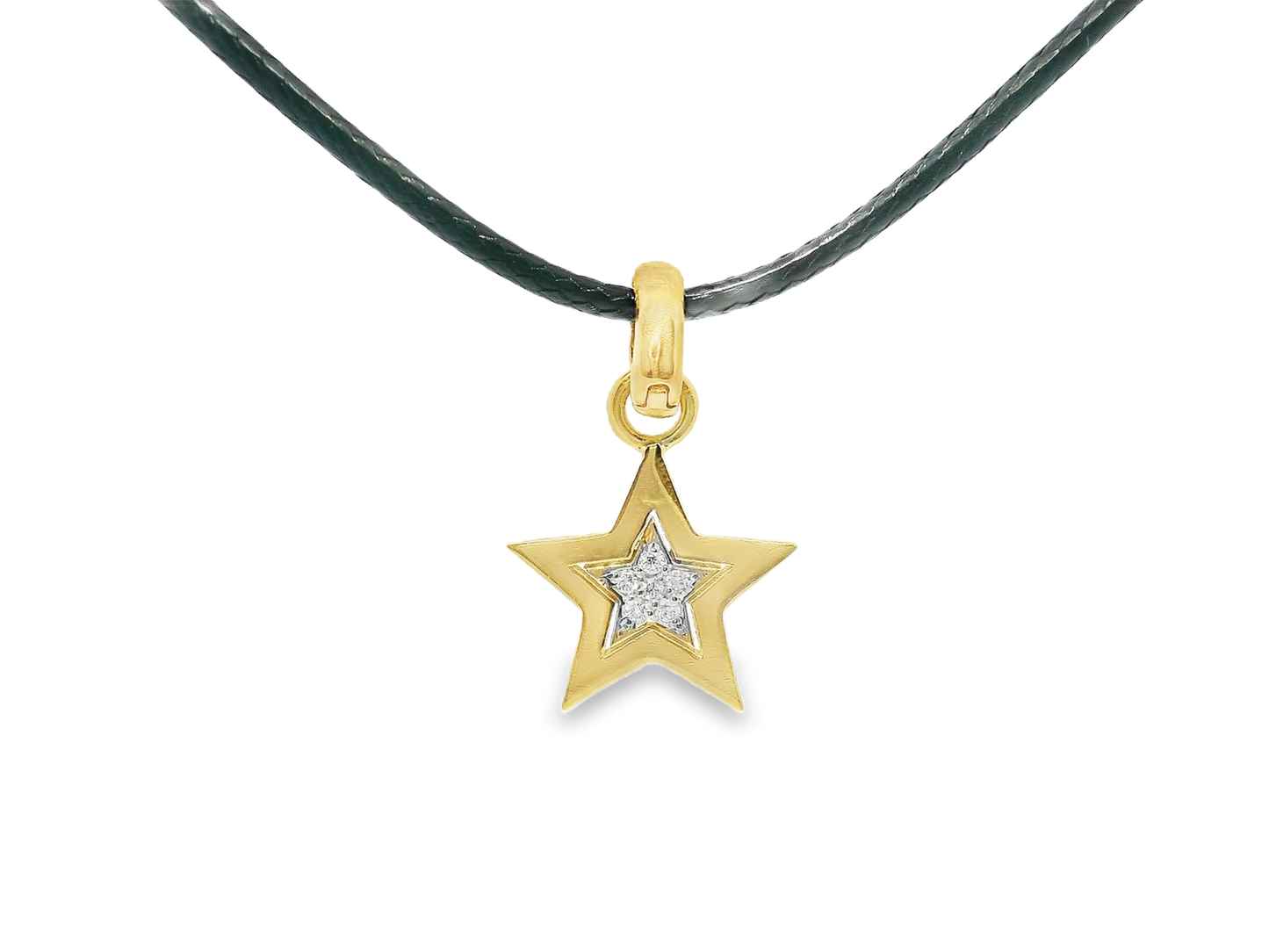 0.07CT Star Charm Pendnat 18k Yellow Gold