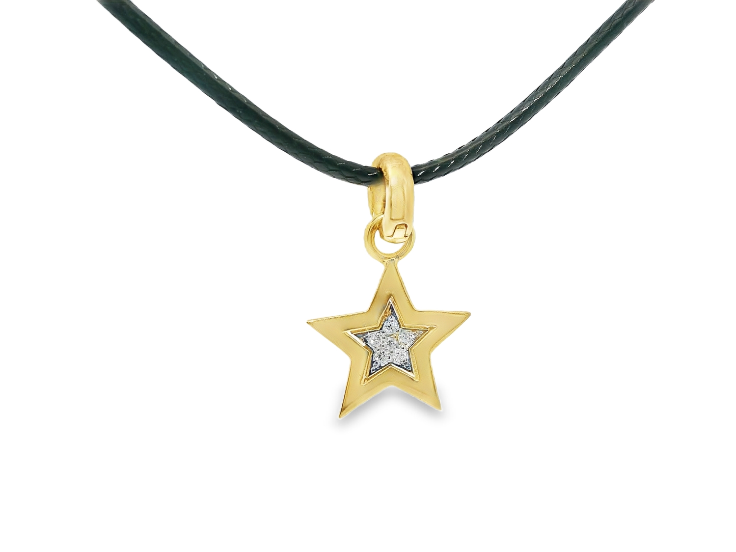 0.07CT Star Charm Pendnat 18k Yellow Gold