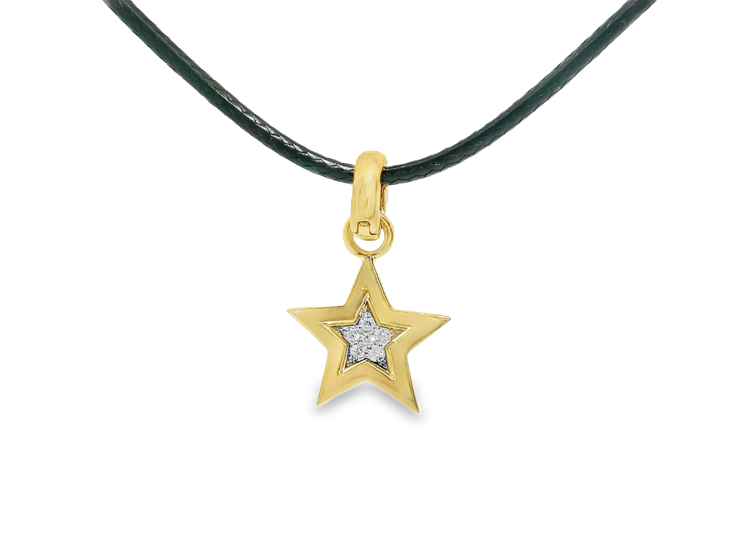 0.07CT Star Charm Pendnat 18k Yellow Gold