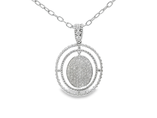 1.06CT Diamond Pendant 14k White Gold